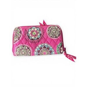 Vera Bradley Pinwheel Pink Pattern Zip-Around Wallet Wristlet Retired EUC